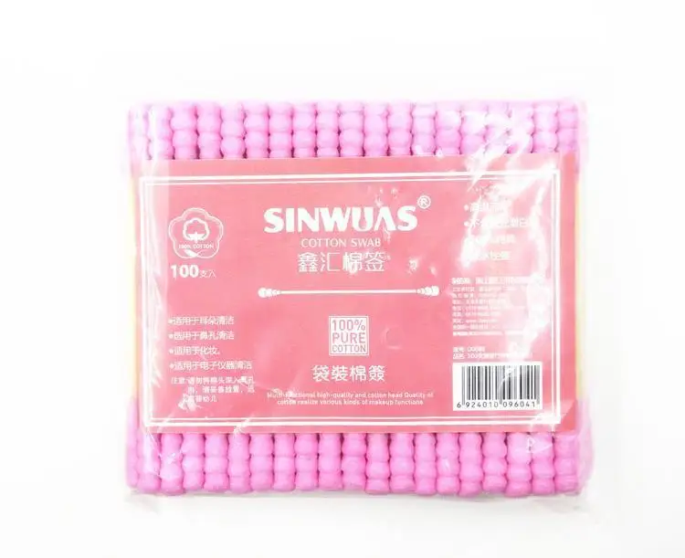 100Pcs/bag Double Head Bamboo Cotton Swab Wood Sticks Soft Cotton Buds for Medical Wood Sticks Nose Ears Cleaning Tools Cotonete