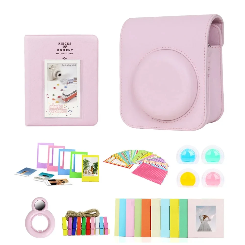 7 In 1 Instant Camera Accessories Bundle Set Protective Case Photo Frame Album for Fujifilm Instax Mini 12
