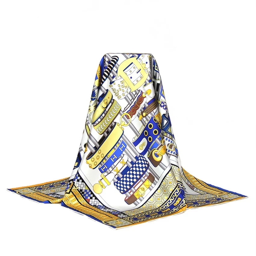 6a Grade Custom Printing Silk Scarf For Women Large 90*90cm 100% Silk Scarf Luxury 100% Pure Silk Scarves