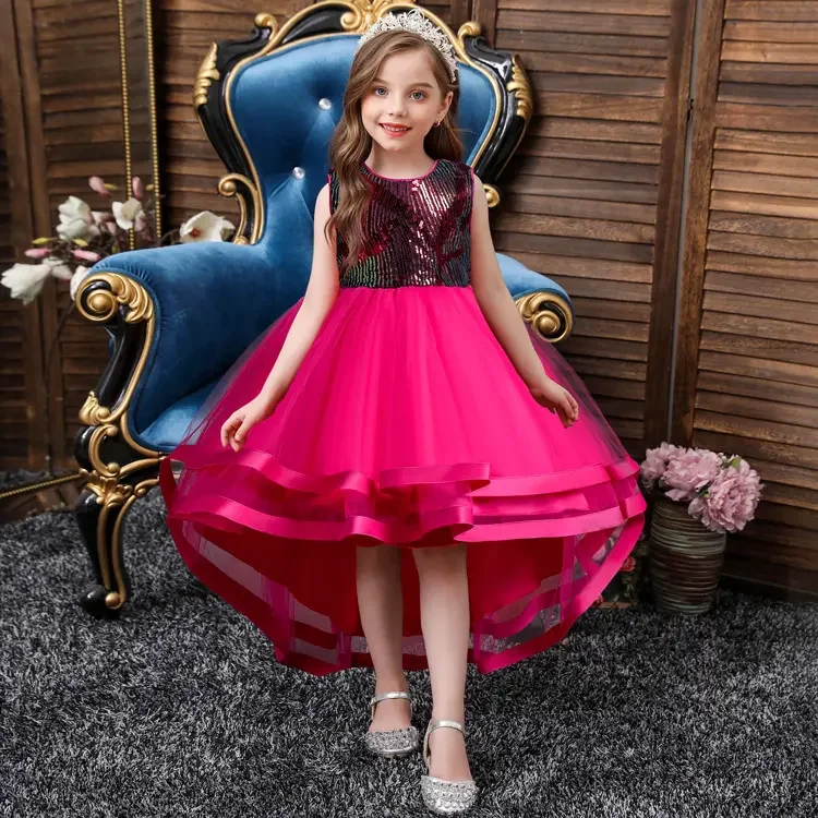 High Quality Children Clothing Wholesale Elegant Lace Flower Designed little Girls Dress Sweet Dresses For 3-8 Yeas old Kids