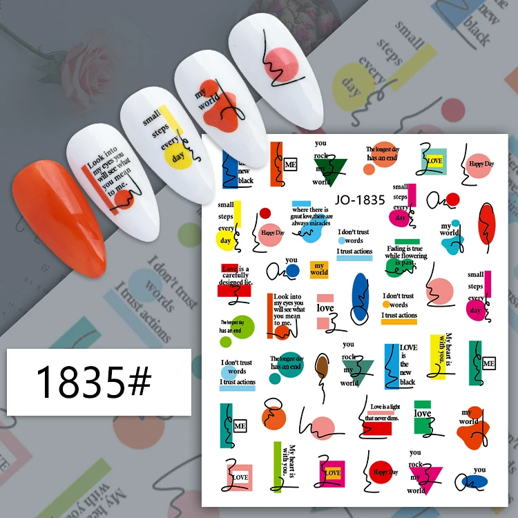 Natural beautiful leaf Wholesale Nail Sticker Decoration Self-adhesive 3D Summer Nail Stickers