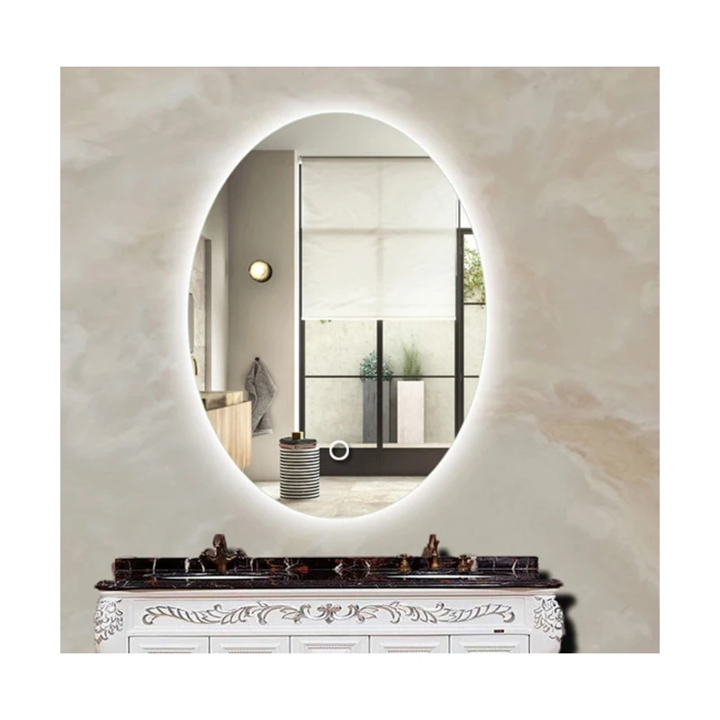 Modern Style Bathroom customized LED Backlit Defogger Smart  mirror with led lights around it