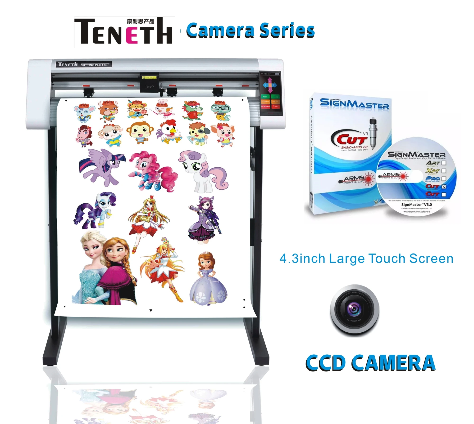 Factory Teneth TNS-24CCD Servo Motor Graph Plotter Machine Contour Cut Vinyl Cutting Plotter For Advertising And Office