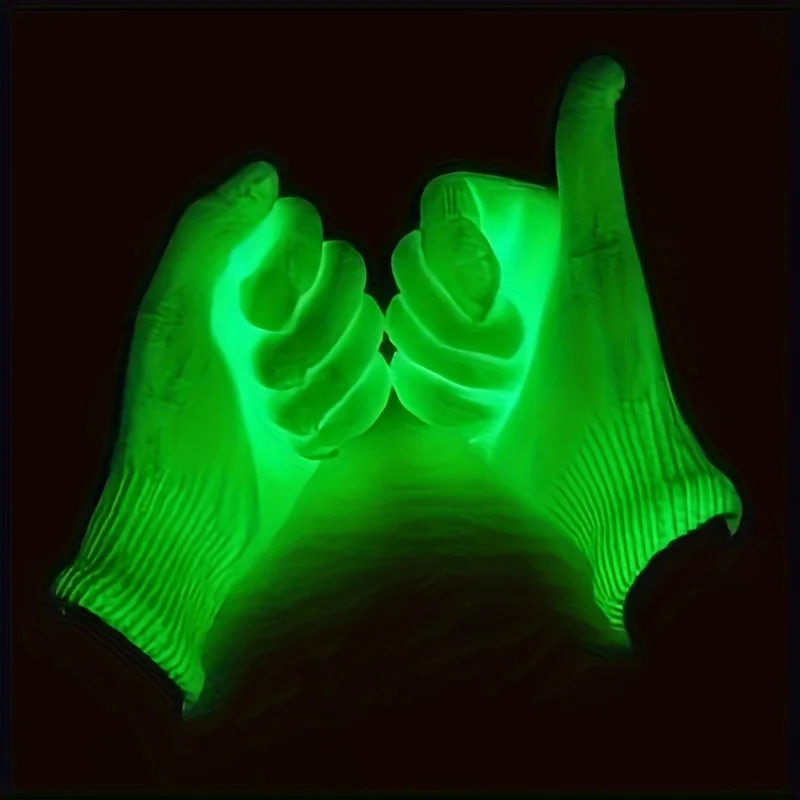 Fluorescent Green Glow in Blacklight Neon Gloves for Theme Parties Birthdays and Easter Gifts