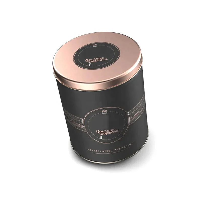 Custom Printed Metal Tin Round 0.5 Gallon Popcorn Tin Bucket Reusable Movie Popcorn Bucket Tin Box with Lid