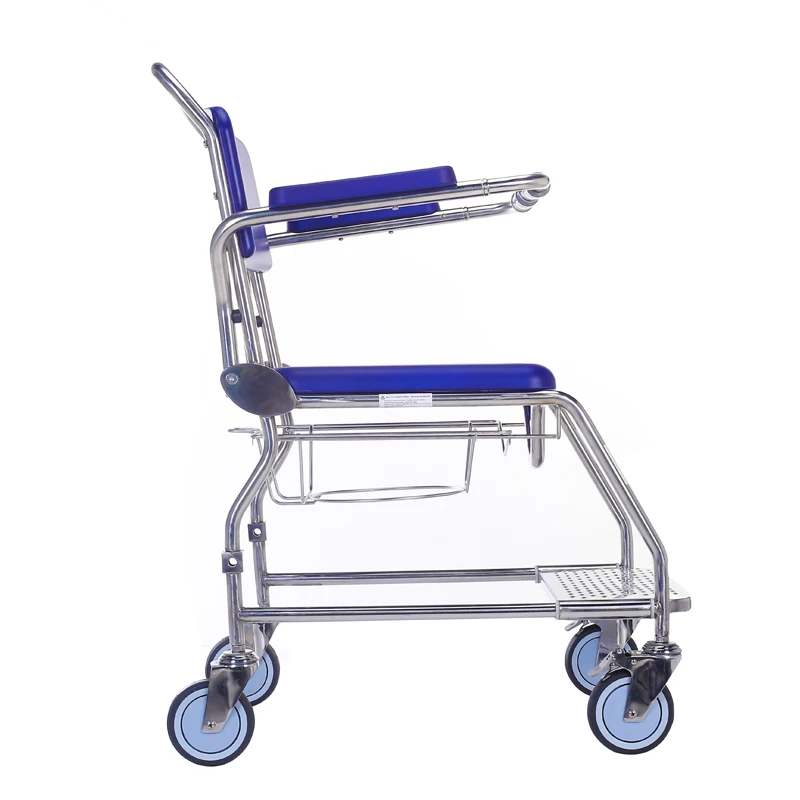 Medical Equipment Aluminum  Commode Shower WheelChair for Disabled Elder Commode Bath Seat  Shower Chair With Commode Tub