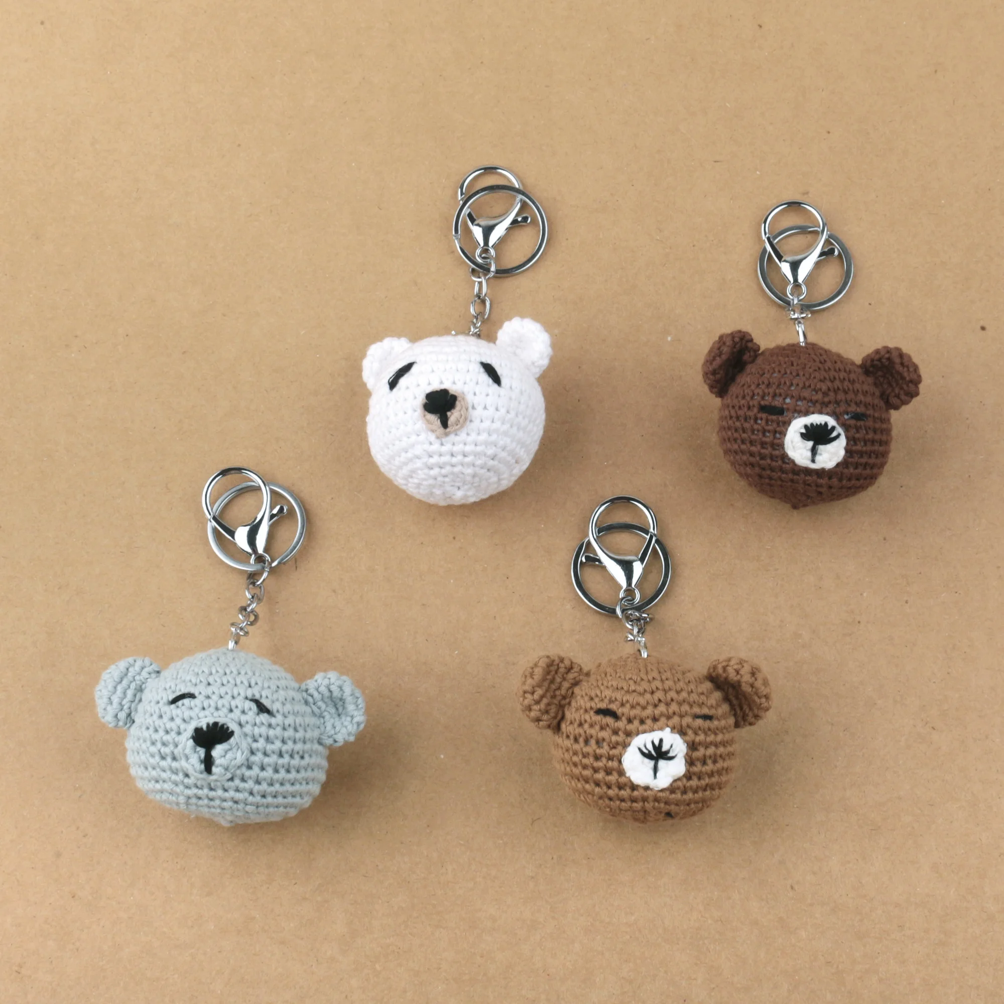 Plush Knitted Mini Bear Key ring Crochet Bear Baby Toys Birth Gift