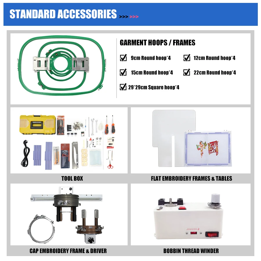 REVHON China Factory 2 Head Computerized  Embroidery Machines Automatic Hat/t-shirt/flat Embroidery Machine