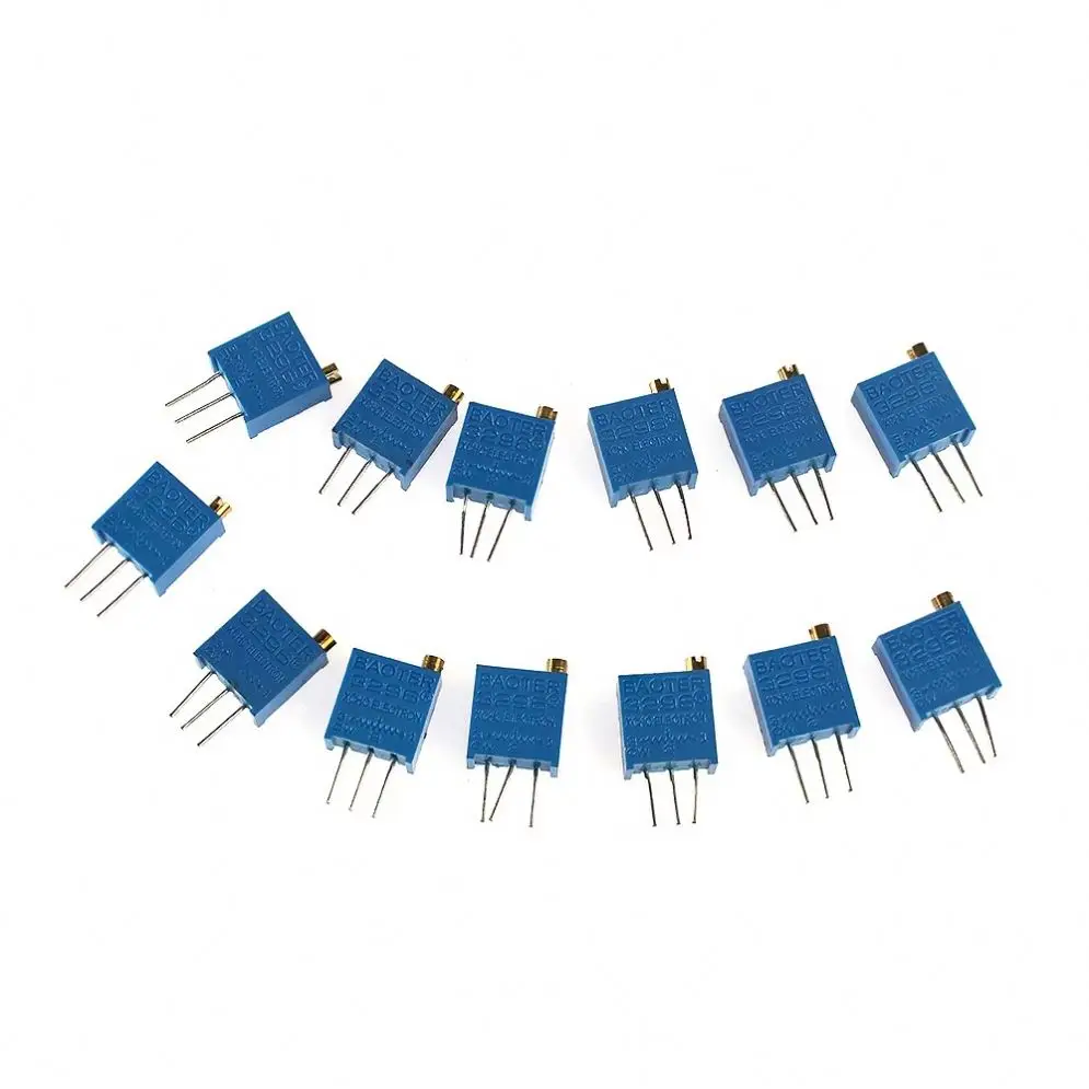 Trimmer Potentiometer Assortment Set 3296W 100R-1M Variable Resistor Kit 1K 2K 5K 10K 20K 50K 100K 200K 1M