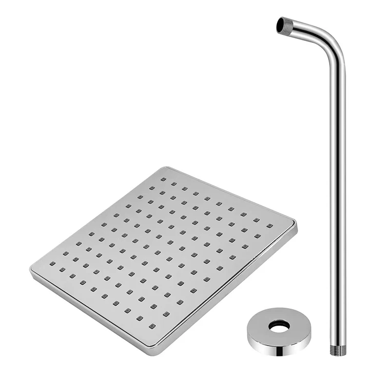 Square Matt Bath Column with Brass Diverter Rain Waterfall Head Panel Hand Shower Set