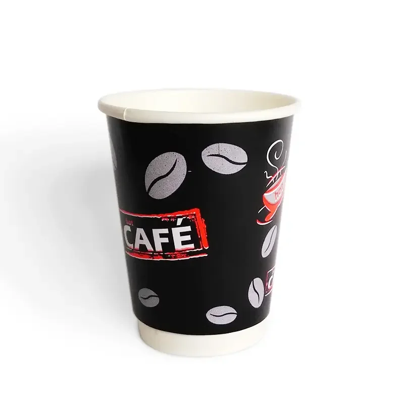 Disposable Biodegradable Food Grade Takeout Drinkware 12Oz Cup With Lid 250Ml For Drink Coffee Soup