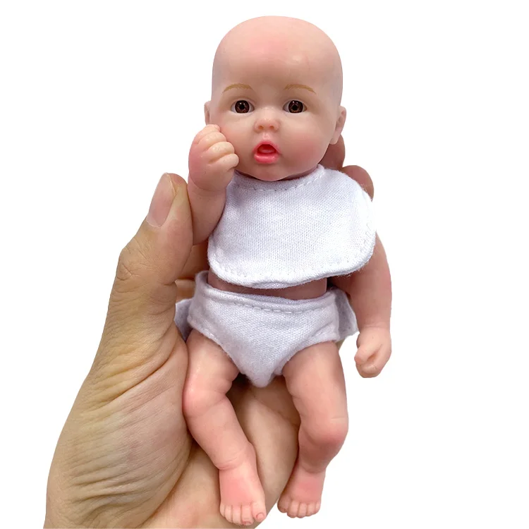 full body silicone baby bjd doll full set reborn baby bebes reborn de silicona Cute 6-Inch Silicone Baby doll