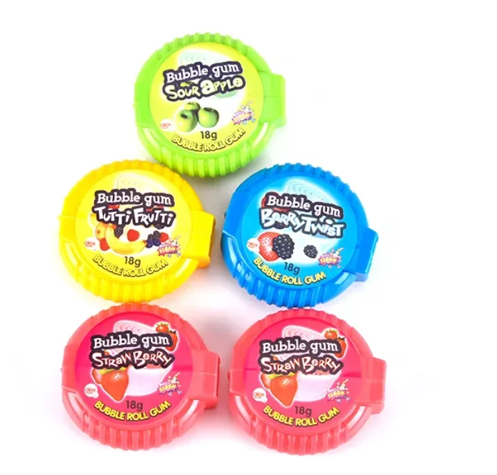 Chewing gums Wholesale Customised  halal bubble gum rolls chewing gum candy