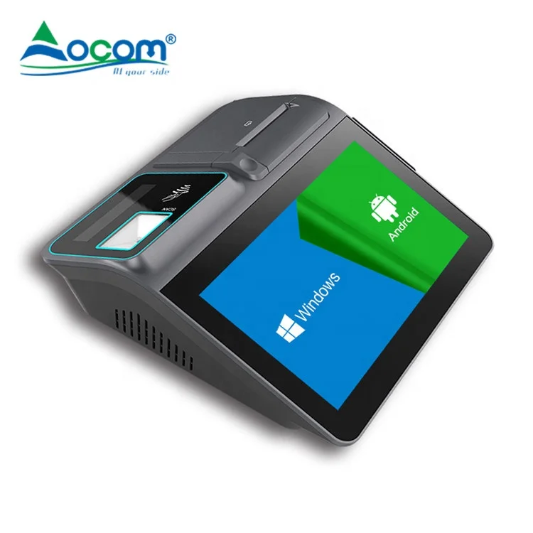 11.6 Inch All In One Android/Windows NFC Card Reader Bar-Code Scanner Desktop POS Terminal With High Speed Thermal Printer