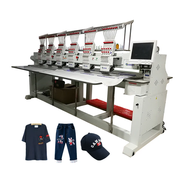 Leather Bedding Textile Typical Clothing Carpet Ribbon Taping 3 Six 4 Heads Embroidery Machine Price with Sequin Attachment