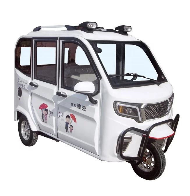 Passenger Cargo Cab Closed Without Driving Licence ev Three Wheel Electric Motor Bike tricycle