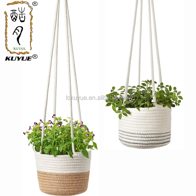 KUYUE 2 длинные веревочные подвесные корзины для