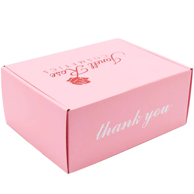 Wholesale Custom Logo color boutique Cardboard Cartons Shipping Pink Cosmetic Set Mailing Skin Care Corrugated Packaging Box