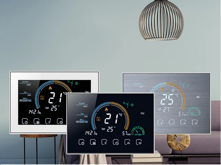 Tehero 0-10V Valve Modbus Air Conditioning Central Heat Room Fan Coil Smart Touch Thermostat