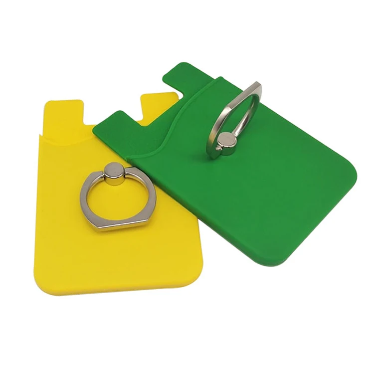 Custom Silicone Card Holder 3M Adhesive PVC Stick-on Credit Soft silicon Sticky credit Cell Phone Card Holder