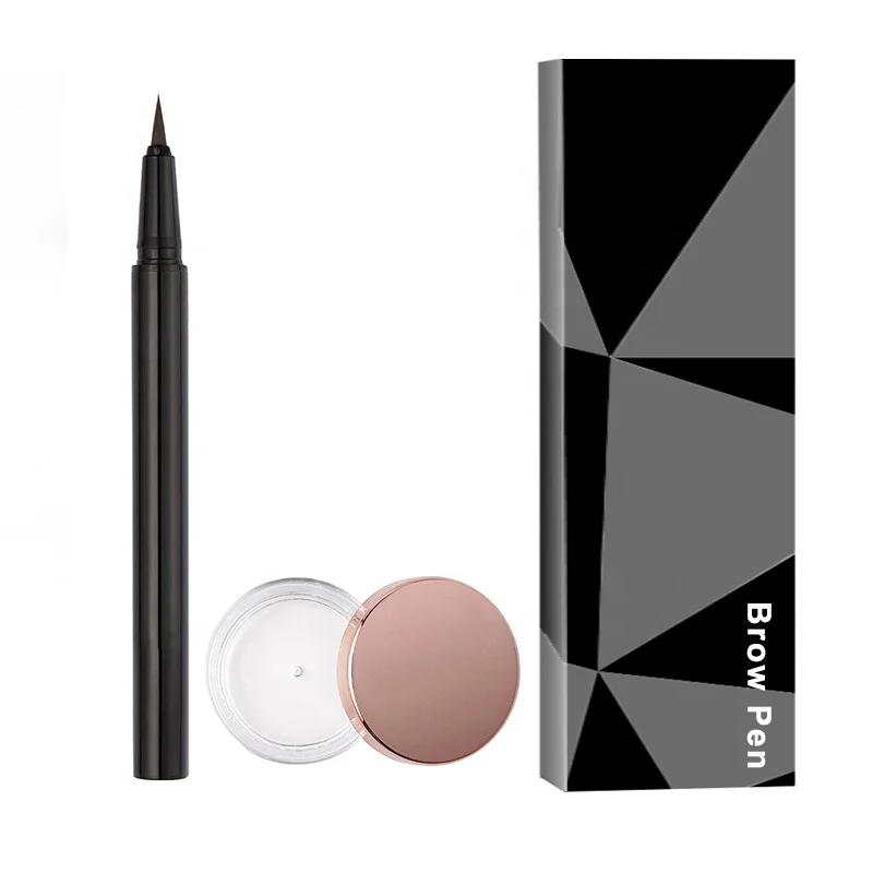 3D Waterproof Sweatproof Pencil Makeup Liquid Eye Brow Microfilling Wax Gel Pen Private Label Brow Liner Pen For Eyebrow
