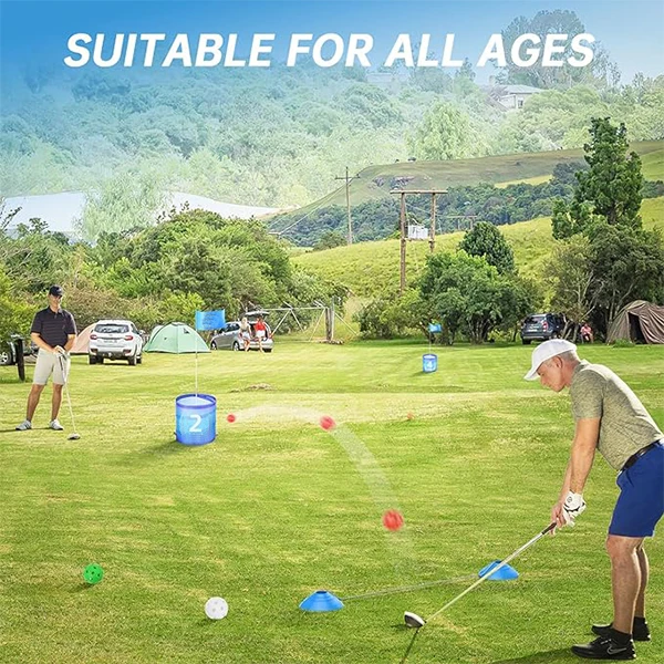 High Quality Bucket Golf Game for Family Yard Bucket Golf Ball Range Toss Game Set Portable Outdoor Golf Bucket Game