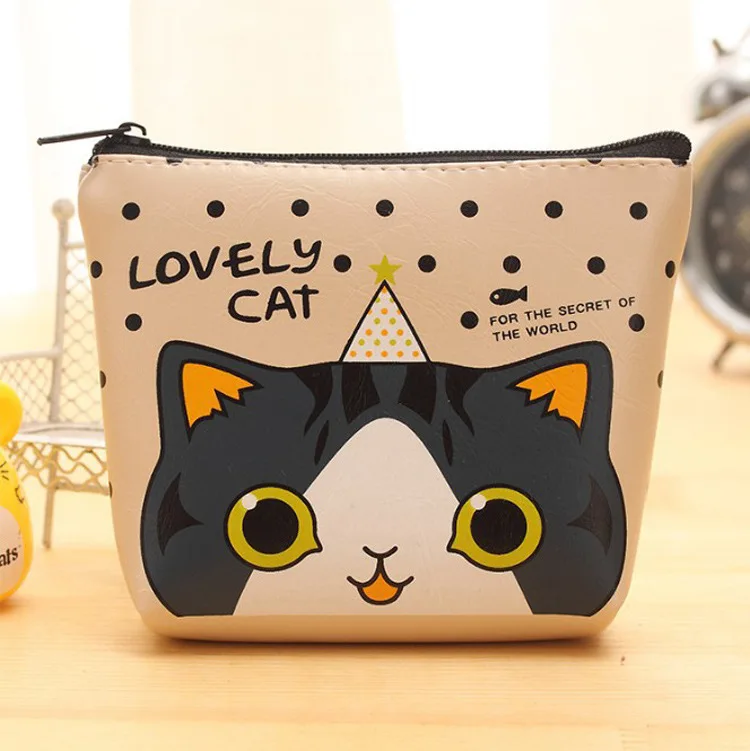 Fashion Hot Selling Small Girls Short Purse Cartoon Mini Coin Bag Wallet Pouch Purse With Lining