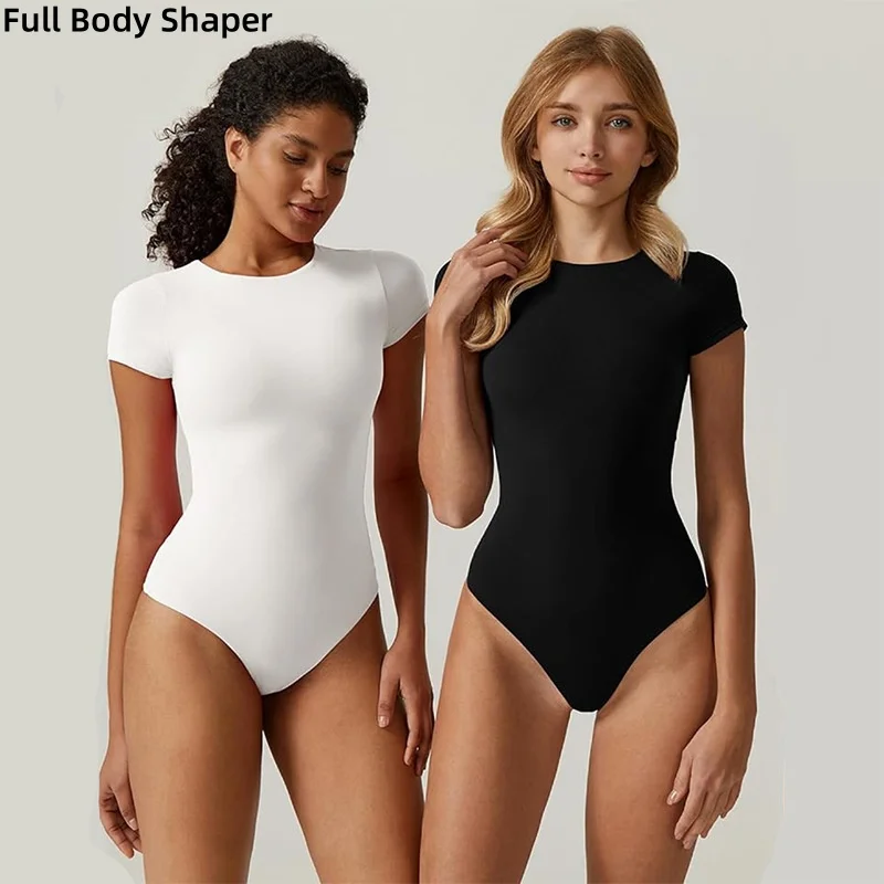 Black Body Suit Tops Streetwear Womens Round Collar Seamless Sexy One Piece Bodysuit For Ladies Bodysuit Shapwear For Women