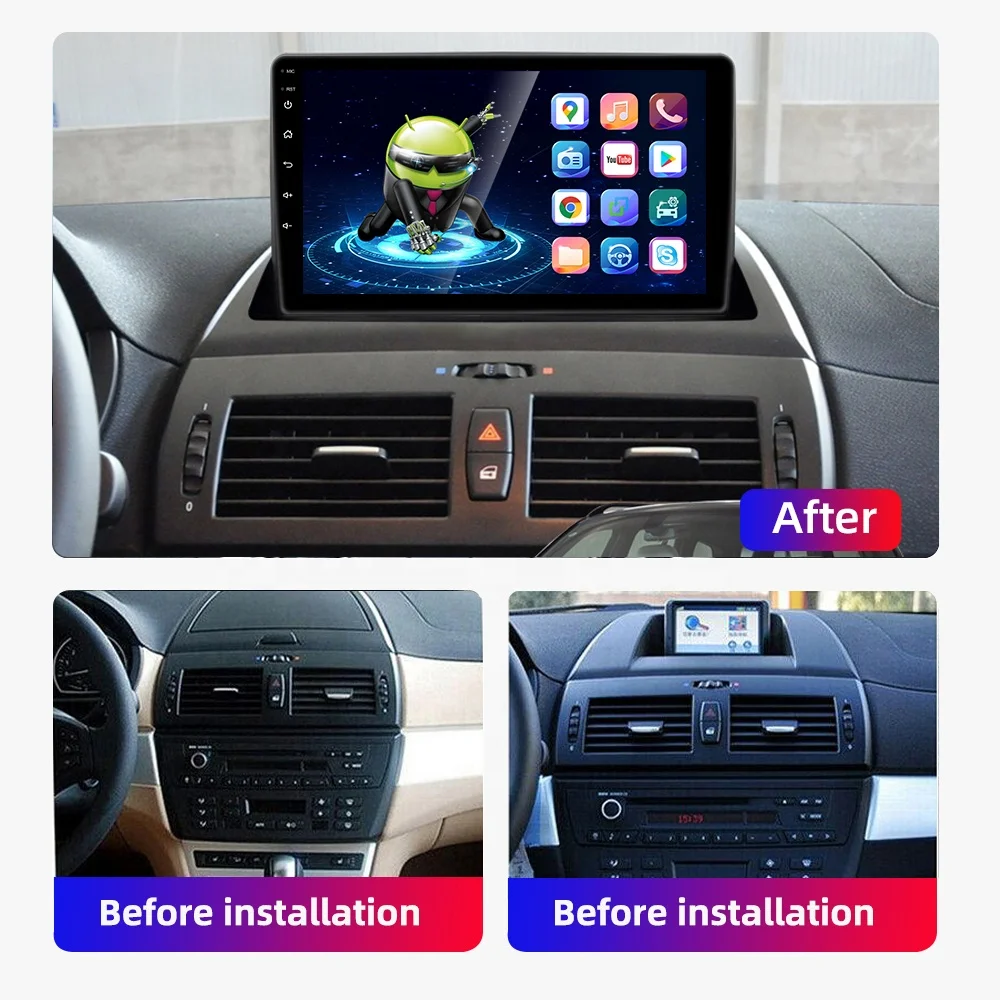 HD multimedia 9 inch car video radio stereo android 1+16GB GPS WIFI Car dvd player for BMW X3 E83 2004-2012