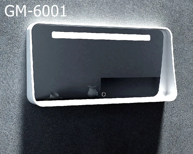 Нет требования moq настраиваемый GM6001 светодиодное зеркало и рамка изготовлены из твердой поверхности