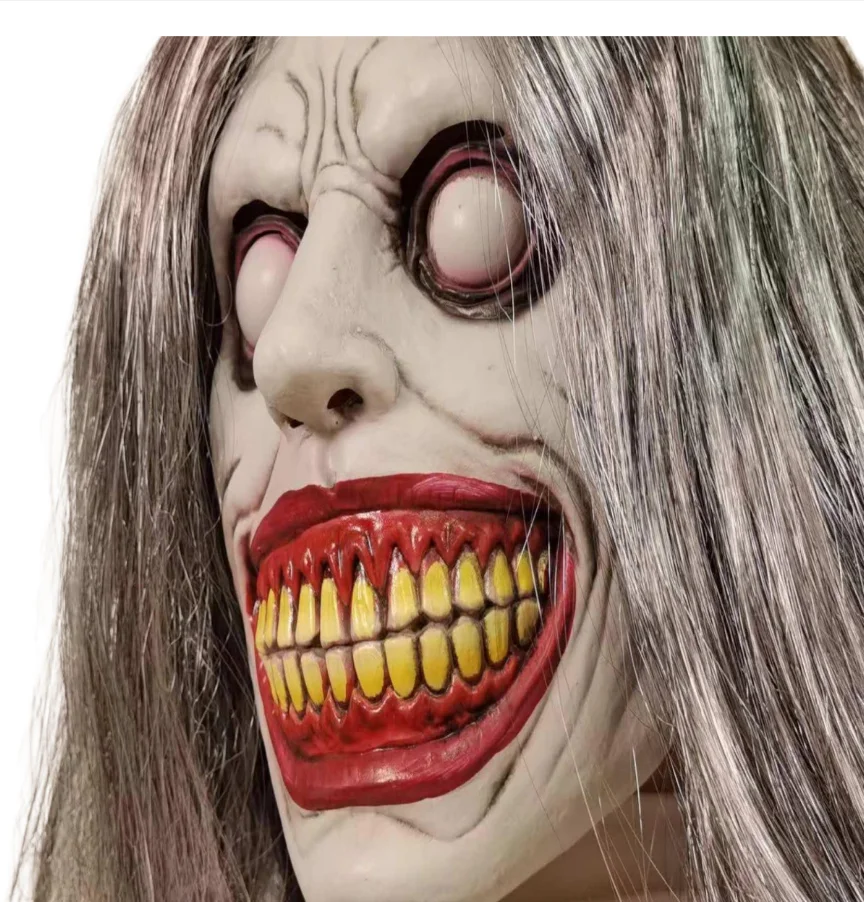 Маска для Хэллоуина с париком маска ужасов страшные латексные женские маски косплея реквизит украшения костюма