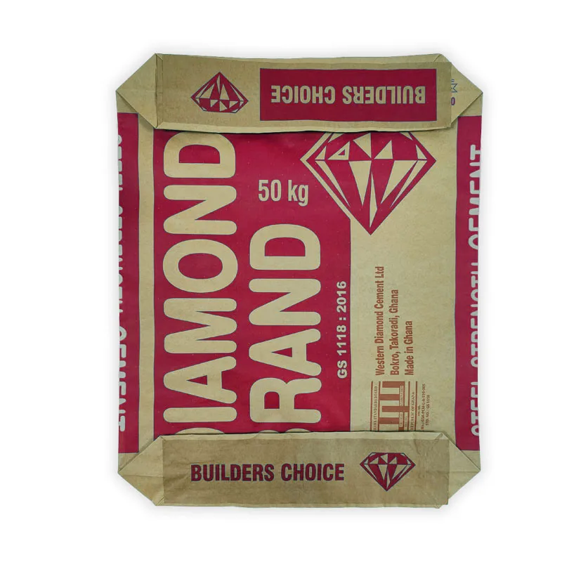 custom 50kg Brown Kraft Paper Bags with Valve paper 50kg empty cement bag