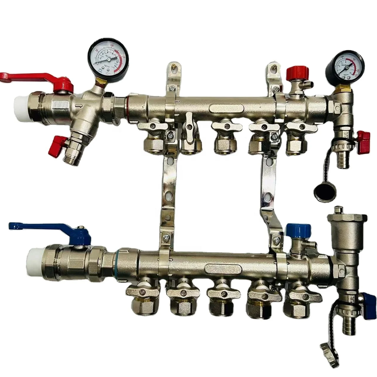 Manufacturer pipe fittings water separator 5way brass copper manifold with connector