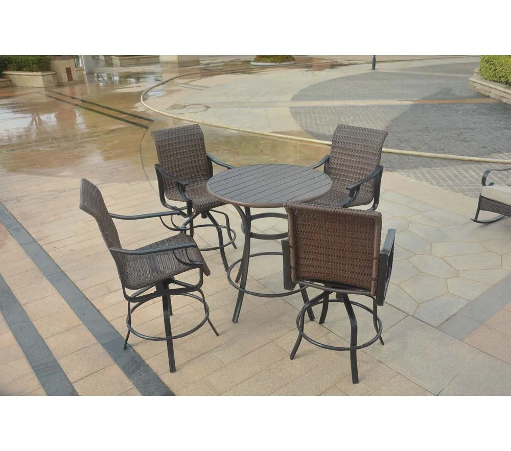 Промоакция набор барный набор чугунная мебель с вращающимися стульями для сада