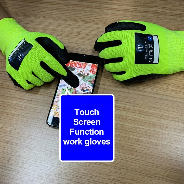 Waterbased Nitrile Smart Phone Touch Warm Glove NS MED ONE guantes de trabajo