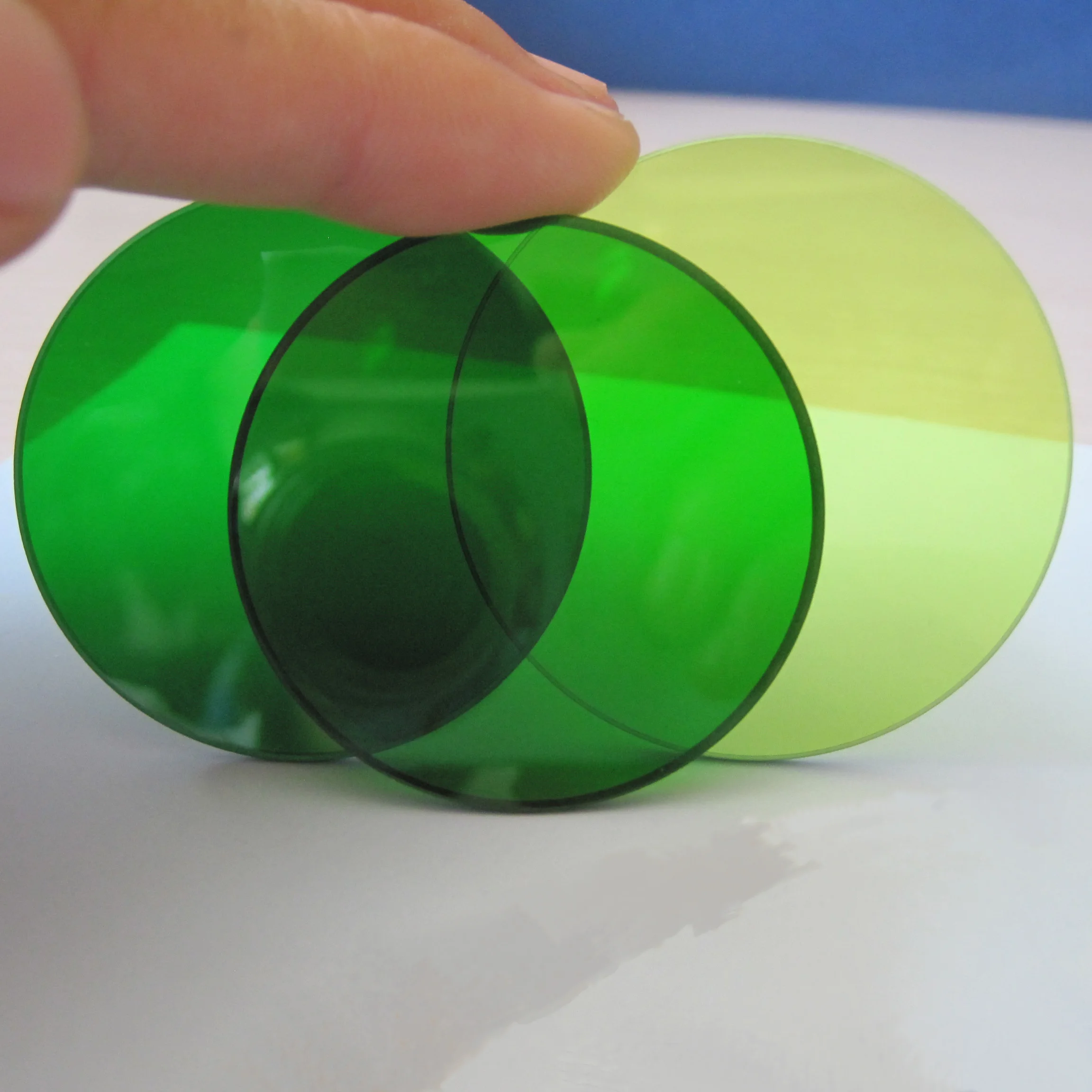 LB7 type selection absorption custom optical glass green filter
