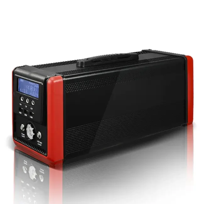 600W pure sine wave power generator with LCD display dual AC outlet solar generator with RosH
