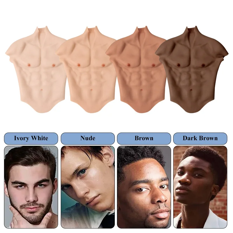 2024 Upgraded Silicone Artificial Abdominal Muscles Vest Suit Strong Silicone Arm and Chest Rubber Muscle Suit for Masquerade