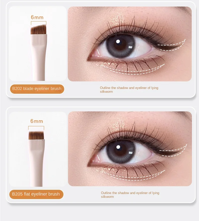 Popular High Quality Microblading  Eyebrow Makeup Tools Ultra Thin Flat Fine Liner Makeup Brushes Eyebrow Blade Eyeliner Brush