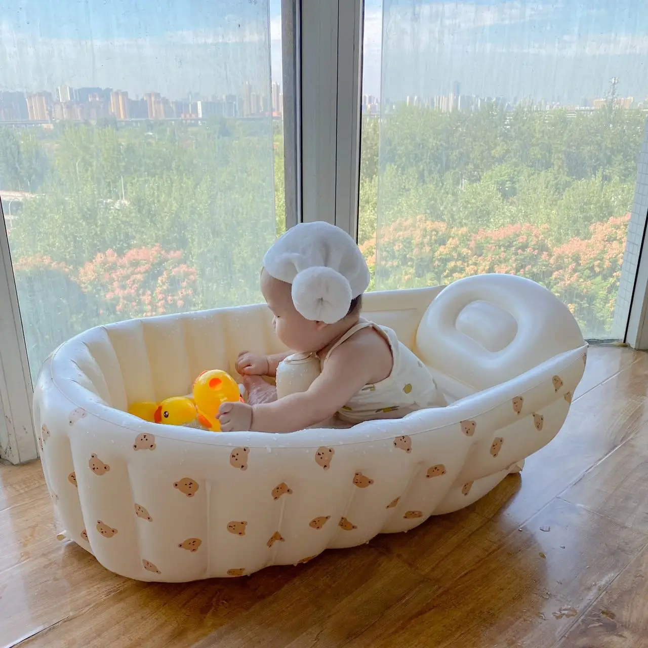 Large Portable ROHS Safety Drain Hole Non-Slip Surface Indoor Outdoor Inflatable Baby Pet Bath Tub Swimming Pool