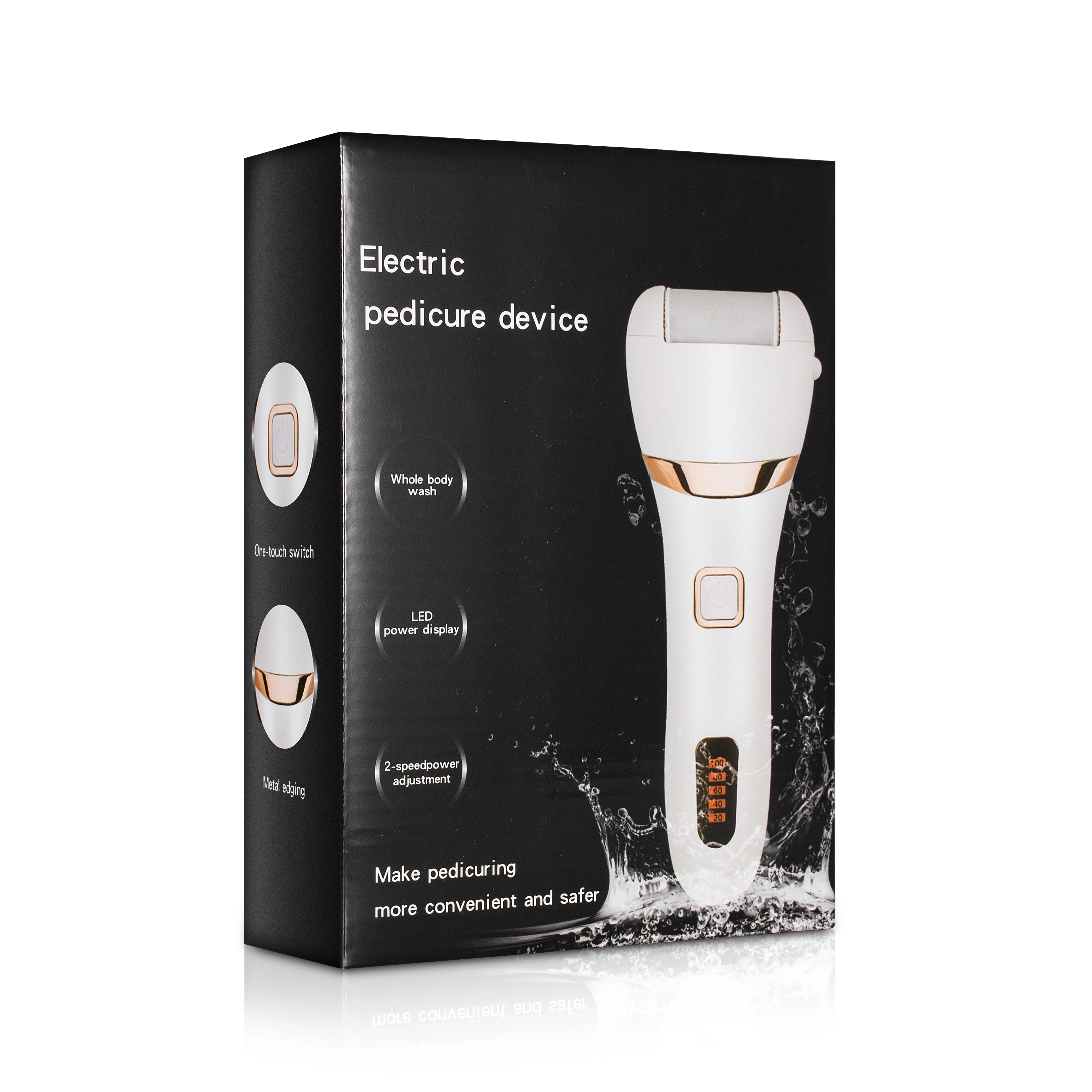 professional callus remover machine  electric USB wire LED display foot callus remover with 3 roller