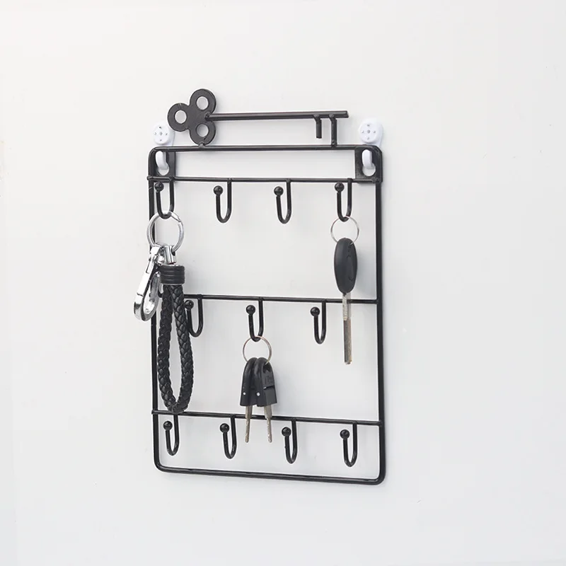 Metal Key Hook Black High Quality Float Home Decoration Mounting Wall Shelf