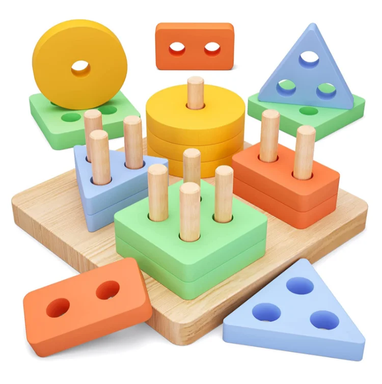 preschool learning educational toys color recognition shape sorter blocks for toddlers