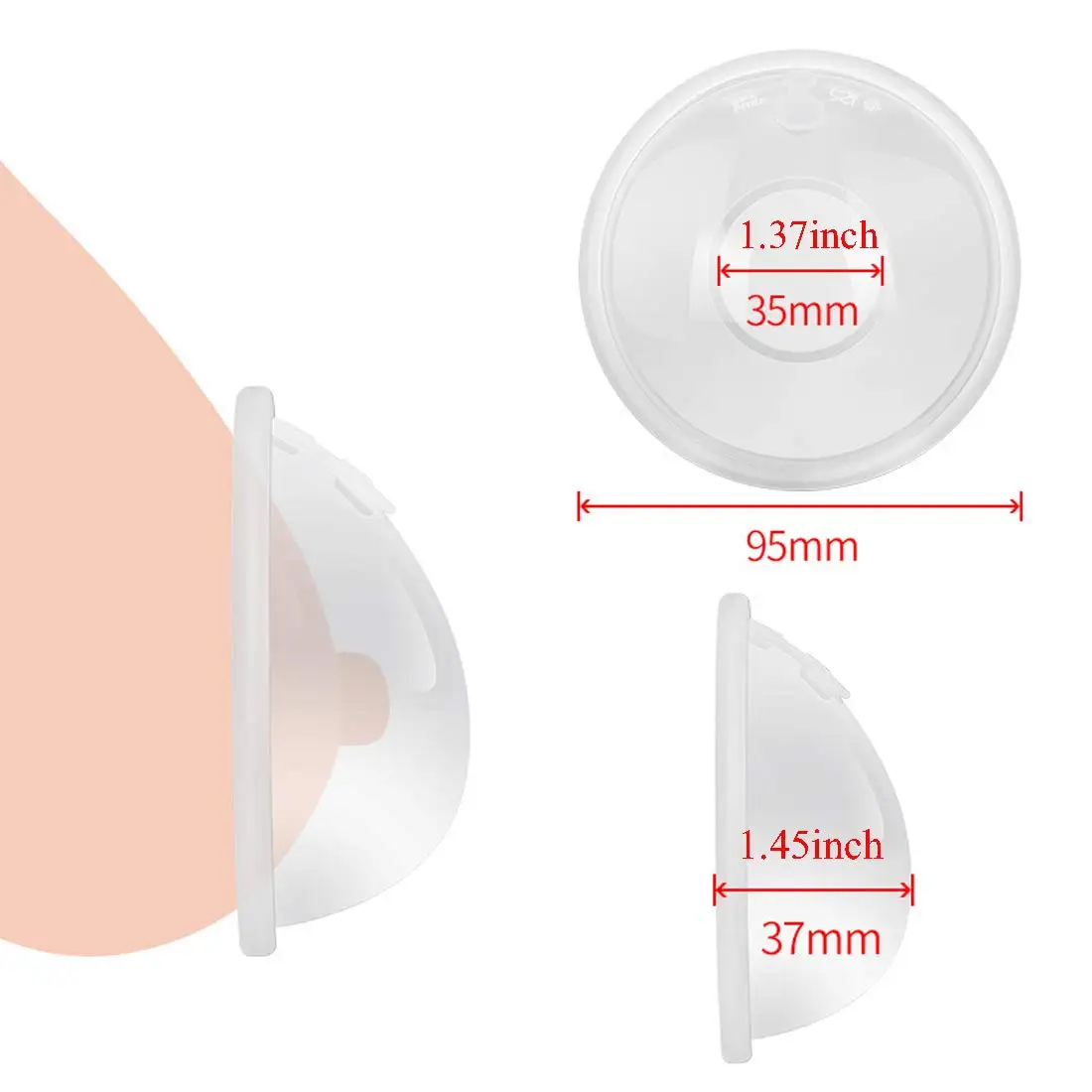 Customized Colostrum Collector 2PCS Soft Silicone Wearable Breast Milk Collector Shells