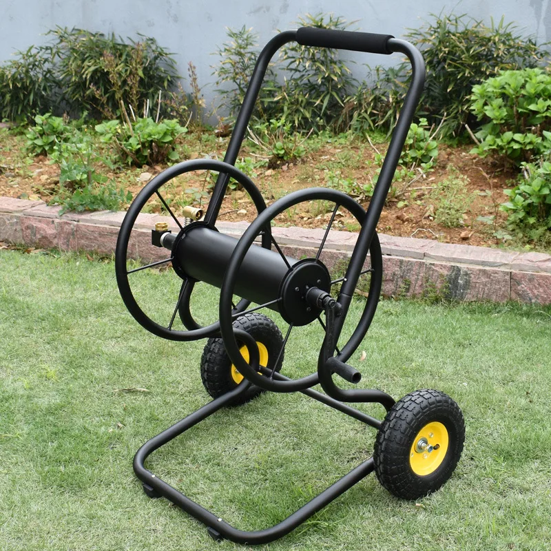 Hot sale factory wholesale garden metal 2 wheel hose reel for irrigation system