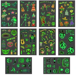 Shantou Water Transfer Temporary Fluorescence & Luminous Body Art Tattoo Sticker For Halloween Party