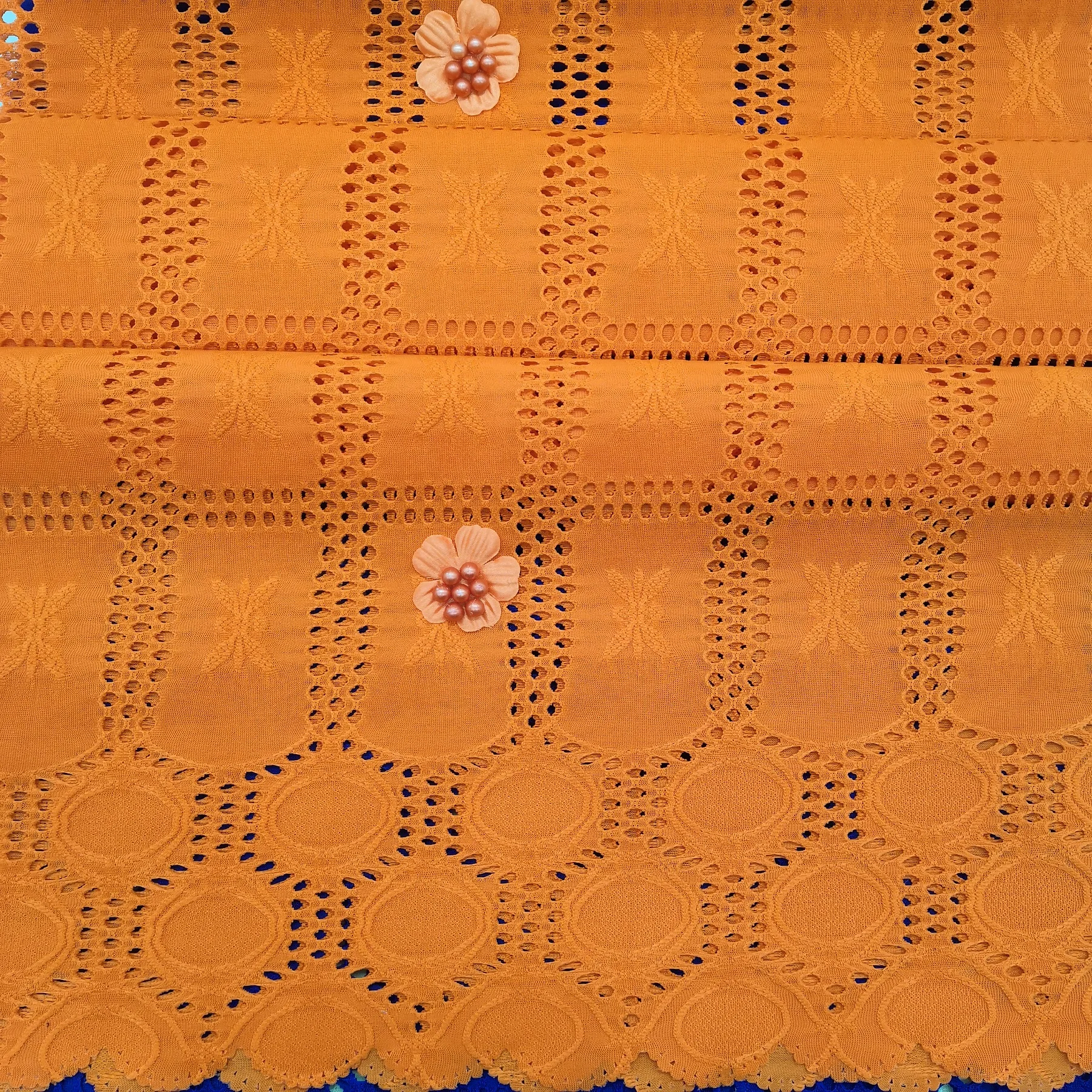 hot-selling african style bead mouth embroidery dry lace fabric long dress fabric cord lace fabric