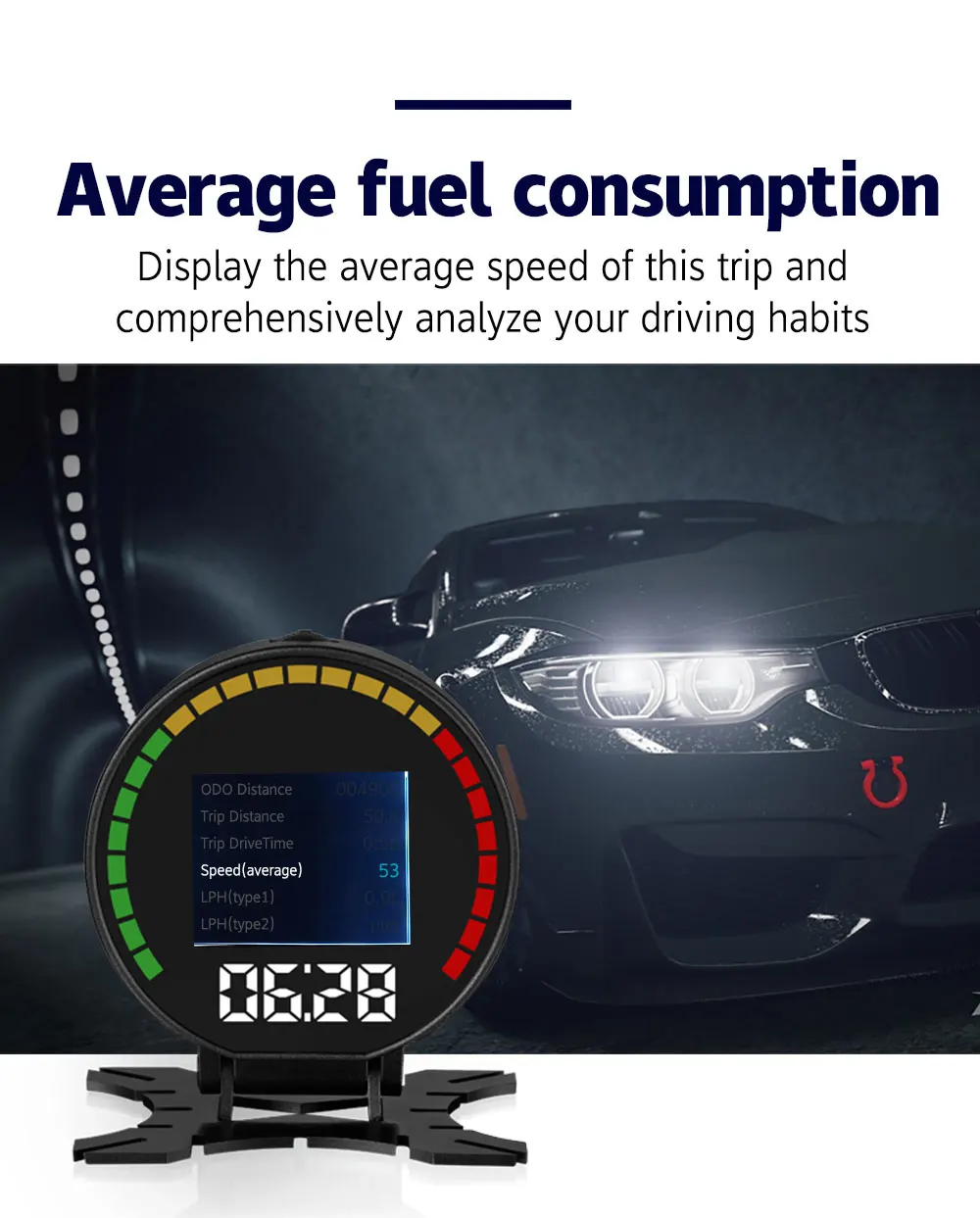 Auto OBD2 Scanner Meter Universal Speed display car head up display OBD digital Gauge P15 car speedometer