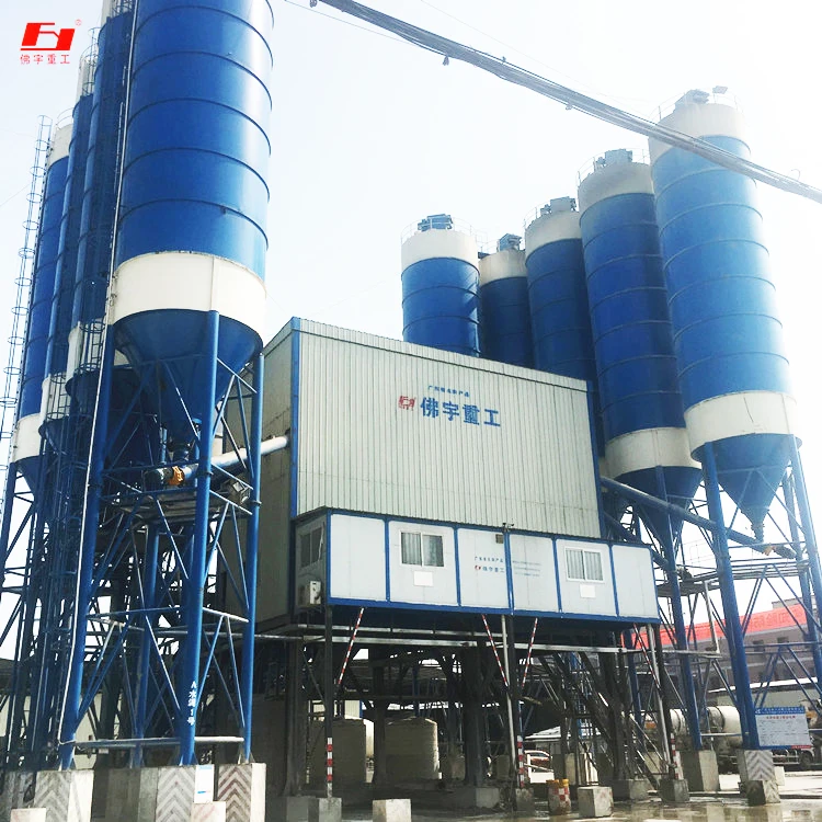 Save space, Reduce the impact of dust and noise on the environment, HLS180 large-scale concrete mixing plant