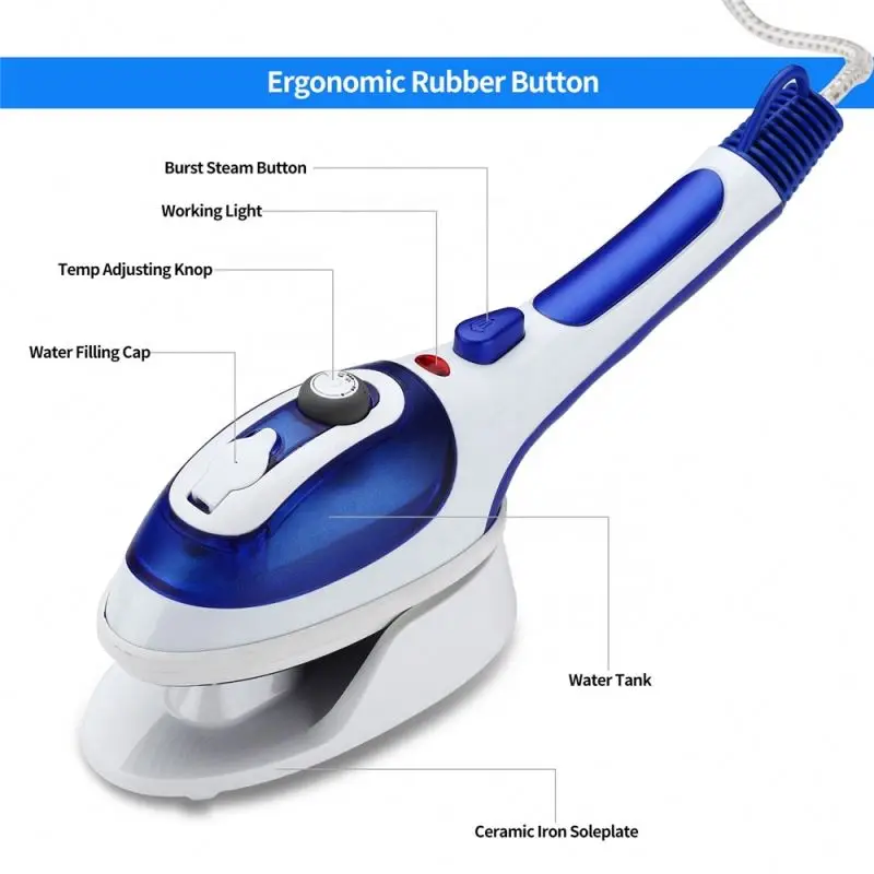 Multifunctional Ceramic Soleplate Handheld Electric Steam Iron Home Portable Clothes Garment Steamer Electric Iron